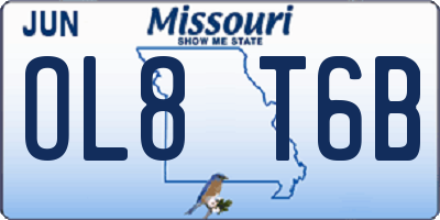 MO license plate OL8T6B