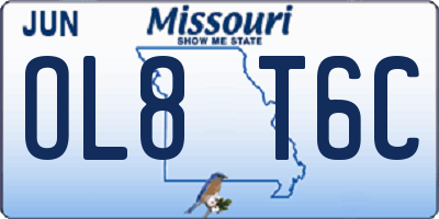 MO license plate OL8T6C