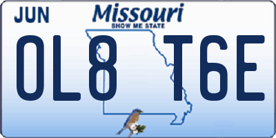 MO license plate OL8T6E