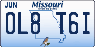 MO license plate OL8T6I