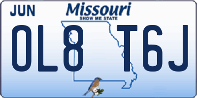 MO license plate OL8T6J