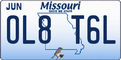 MO license plate OL8T6L