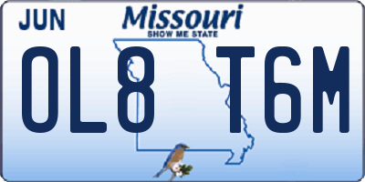 MO license plate OL8T6M