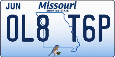 MO license plate OL8T6P