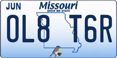 MO license plate OL8T6R
