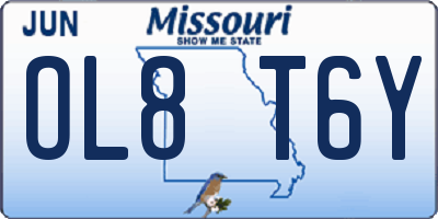 MO license plate OL8T6Y