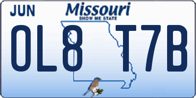 MO license plate OL8T7B