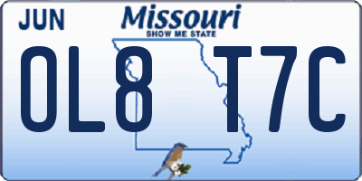 MO license plate OL8T7C