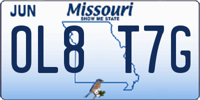 MO license plate OL8T7G
