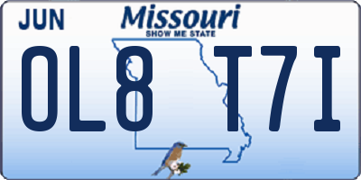 MO license plate OL8T7I
