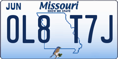 MO license plate OL8T7J