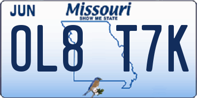 MO license plate OL8T7K