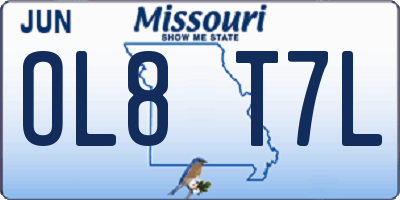 MO license plate OL8T7L