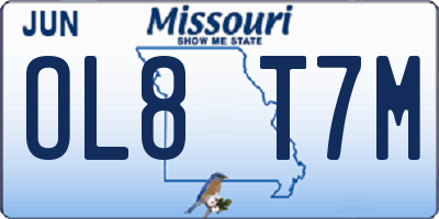 MO license plate OL8T7M