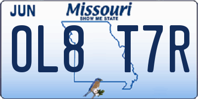 MO license plate OL8T7R