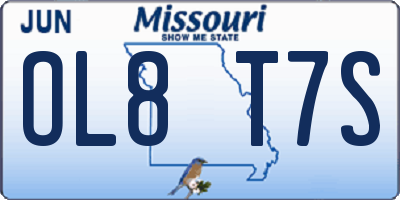 MO license plate OL8T7S