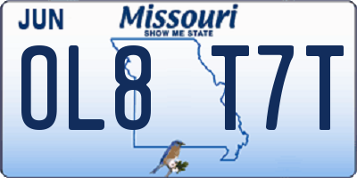 MO license plate OL8T7T