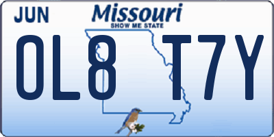 MO license plate OL8T7Y