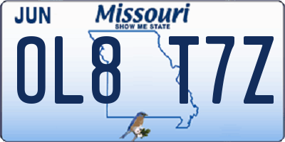 MO license plate OL8T7Z