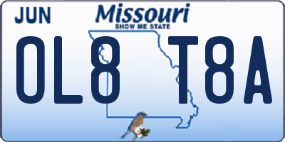 MO license plate OL8T8A