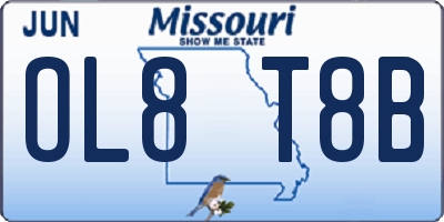 MO license plate OL8T8B