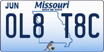 MO license plate OL8T8C