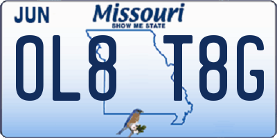 MO license plate OL8T8G
