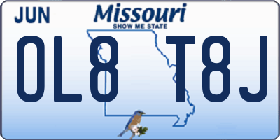 MO license plate OL8T8J