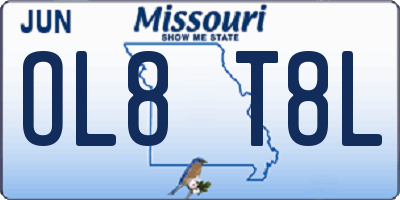 MO license plate OL8T8L
