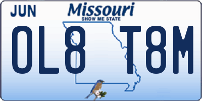 MO license plate OL8T8M