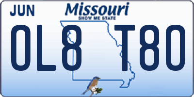 MO license plate OL8T8O