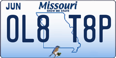 MO license plate OL8T8P