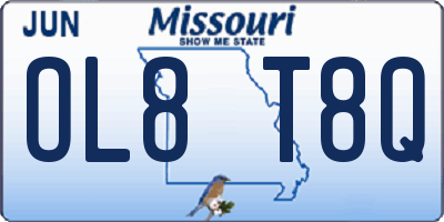 MO license plate OL8T8Q
