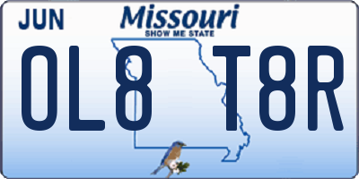 MO license plate OL8T8R