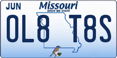 MO license plate OL8T8S