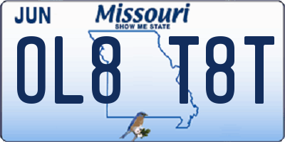 MO license plate OL8T8T