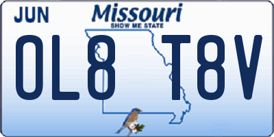 MO license plate OL8T8V