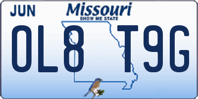 MO license plate OL8T9G