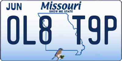 MO license plate OL8T9P