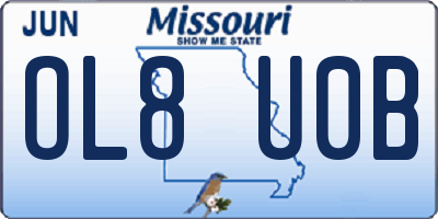 MO license plate OL8U0B