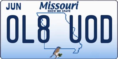 MO license plate OL8U0D