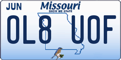 MO license plate OL8U0F