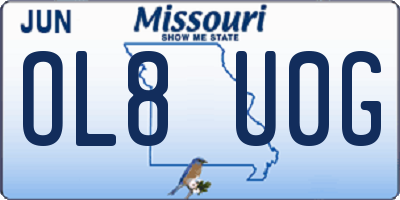 MO license plate OL8U0G