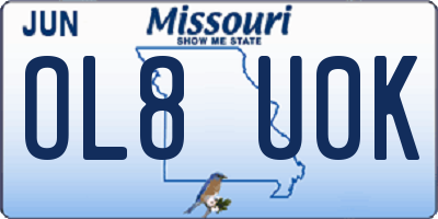 MO license plate OL8U0K