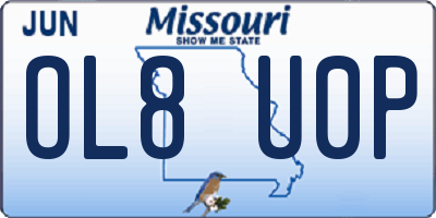 MO license plate OL8U0P