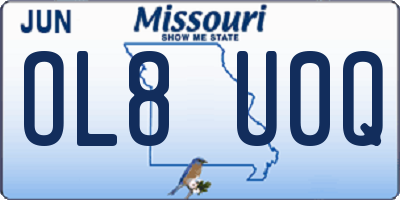 MO license plate OL8U0Q