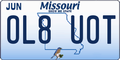 MO license plate OL8U0T