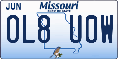 MO license plate OL8U0W