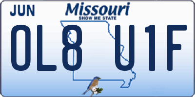 MO license plate OL8U1F