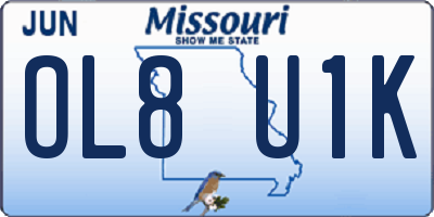 MO license plate OL8U1K